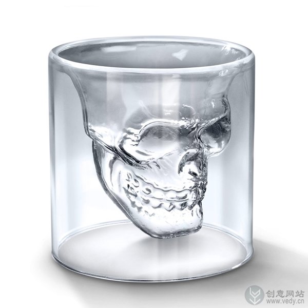 骷髅头样式的双层创意玻璃杯（三）