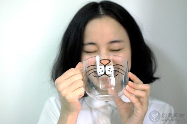 可爱猫咪胡须的创意玻璃杯（三）