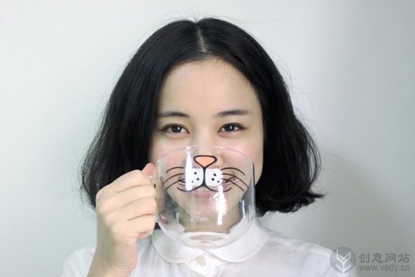 可爱猫咪胡须的创意玻璃杯（二）