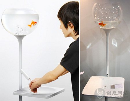 提醒你节约用水的创意金鱼缸