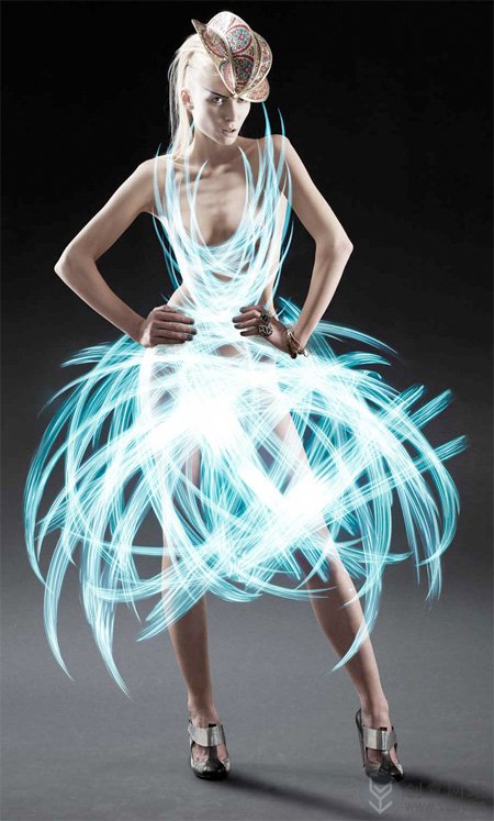 炫彩发光的创意服装衣裙设计