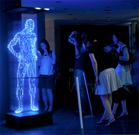 LED光纤灯的三维艺术品