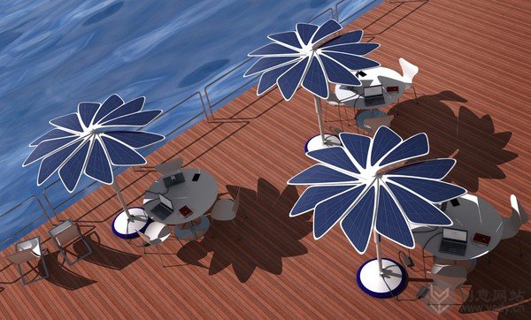 风光互补储能的创意遮阳伞