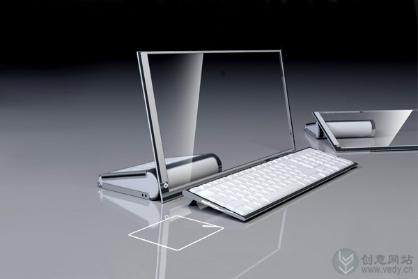 透明效果的惠普概念电脑设计